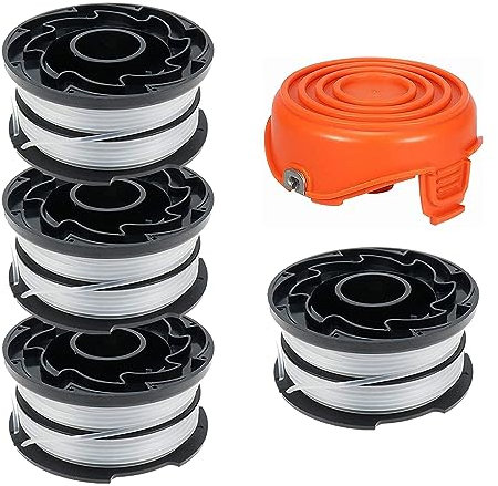 Cilivo DF-065 Trimmer Line Replacement Spool Compatible with Black and Decker Weed Eater :GH700 GH710 GH750 RC-065 Replacement Spool 36ft 0.065,5-Pack (4 Line Spool+1Cap)