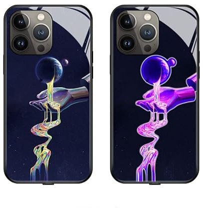 LED Intelligent Sound Control Light-Up Phone Case for iPhone 14 13 12 Pro Max, Tempered Glass Back Soft Slim TPU Bumper Shockproof Colorful Light Up Phone Case,Call Music Flash. (for 12 Pro Max, G)