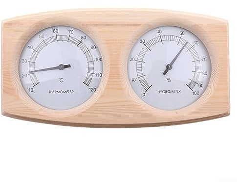 2 en 1 Bois Thermo-Hygromètre Numérique Sauna Chambre Thermomètre Hygromètre En Bois Température Humidité Mur Mural