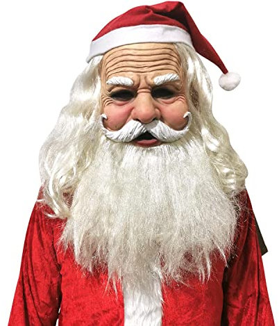Weihnachtsmann-Maske, Kopfbedeckung, Latex-Maske, Weihnachtsmann, Oma, Alte Dame, Frau, Weihnachtsmann, Frauen, Latex-Maske, Halloween, Weihnachten, Oma (Farbe)