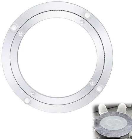 Rotierende Lager Drehscheibe, Glatte Schwenkplatte, Kugellager Drehtisch, Drehteller aus Aluminiumlegierung, für Küche, Wohnzimmer, Runden Esstisch, Rutschfeste Gummifüße, 30 cm/12 Zoll