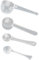 JIHUOO 4 Pcs Long Handle Plastic Measuring Spoons Dry Goods Spoons Scoops Coffee Protein Powder Spoons Liquid Ingredients Spoons Small Spices Jar Spoons 1g 3g 5g 10g Translucent