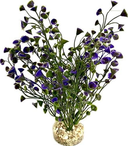 Tyrol - Plante d'Aquarium Artificielle XL 22CM - Décoration pour Aquarium - Plante en plastique sur Socle - Plante d'intérieur lentille eau - Ancrage Facile au fond de l'Aquarium - Fabriquée en France