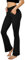 SINOPHANT Flared Yogahose Damen Leggings High Waist Schlaghose Blickdicht Leggins Bootcut Jogginghose with Taschen schwarz L
