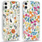 Foonary 2 Pièces Transparente Coque pour Apple iPhone 11 6,1, Etui Fleur Aesthetic Motif Dessin Housse, Silicone TPU Cover Antichoc Bumper Protection Case pour iPhone 11, Fleur18