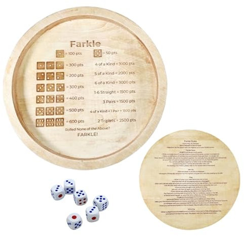 Würfelhalter-Tablett, Würfelspiel-Tablett - Rundes Würfeltablett aus mit Würfeln - Brettspielzubehör für Familienabende, Treffen mit Freunden, Reisen