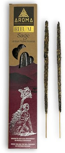 Incienso Ritual Salvia Aroma Ritual Sage - Cajita de 20 Gramos con Mensaje Inspirador - HOSTENATURA