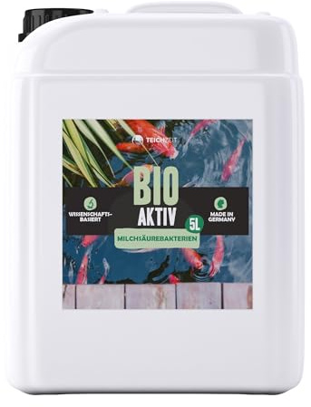 Teichzeit Bio-Aktiv - Milchsäurebakterien | Teichpflege vom Gartenteich & Fischteich | Verbesserung der Wasserqualität | Beugt Algenplagen vor | 5 Liter