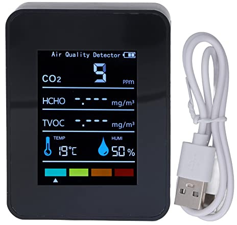 Kohlendioxid-Detektor, CO2-Luftqualitätsmonitor mit hoher Präzision Sensor, Echtzeitüberwachung, 400 bis 5000 ppm CO2 Messbereich, für Landwirtschaft Gewächshaus Labor Nutzung