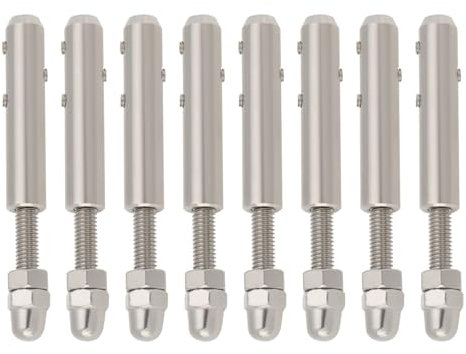 Create idea Lot de 8 Vis de Borne de Câble Métallique Tendeur de Câble Métallique de 4 Mm Borne de Câble avec Broche Filetée Convient pour Câble Métallique de 4 Mm à 5 Mm Acier Inoxydable 304