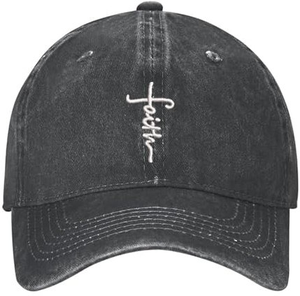 MIMAYIN Faith Jesus Christian Baseball Cap Stickerei Basecap Verstellbare Baumwolle Reine Farbe Baseballmütze Sport Visier Hut für Damen Herren