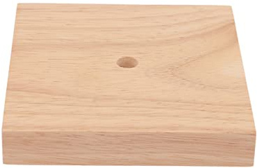 ANDRESLAD Base De Veilleuse Carrée 12 Cm En Bois Naturel Support De Lampe De Table Accessoire Lampe De Chevet Bricolage Lot De 2 Pièces Pour Décoration Intérieure