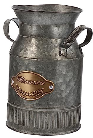 Yardenfun Flower Pot Vintage Style Outdoor Planter Iron Flower Container Garden Vase for Home Decor