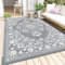 Enyhom Outdoor Teppich 270 x 360 cm Wetterfest Kunststoff Groß RV Camping Außenteppich Wendbarer Picknickdecke Balkon Garten Teppich Terrassenteppich für Strand, Wintergarten, Wohnzimmer,RV Camping