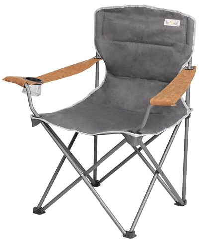 bel-sol Campingstuhl Emil Back to Nature faltbar | klappbar, Alu, Regiestuhl, bis 120 kg belastbar