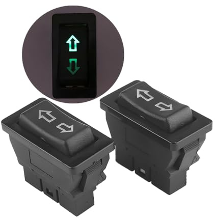 JNNJ 2 Stücke Universeller 5-Poliger Autofensterschalter, Kippschalter Wipptaster Momentan, Momentan Fensterheber Schalter Universal Elektrischer Scheibenheber, Autosteuerung Hauptwippschalter(Grün)