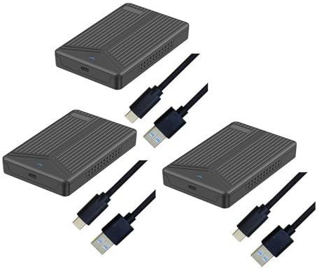 PAMENET Lot de 3 boîtiers USB 3.1 pour disque dur 2,5 - Support pour disque dur de 15 mm