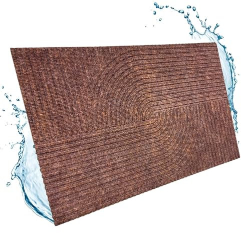 Entrando Fußmatte mit Struktur und Wellendesign - 45x75 cm - rutschfest, robust vor Abnutzung, pflegeleicht - ideal für Haustür oder Flur (Braun)