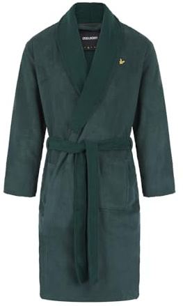 Lyle & Scott Unisex Contrast Bathrobe Ivy/Pine Grove XXL