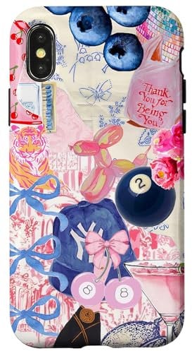iPhone X/XS Aesthetic Preppy Summer European Coquette Ball 8 Collage Case
