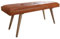 KADIMA DESIGN Sitzbank Ziegenleder/Massivholz Bank 117x51x38 cm im Retro Stil | 2er Polsterbank Flur | Gepolsterte Lederbank Esszimmer Braun | Kleine Bettbank Echtleder |
