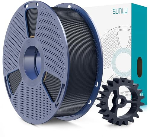 SUNLU PLA+2.0 Filament 1.75mm, Upgrade PLA Plus 3D Drucker Filament, Stärker und robuster, High Speed PLA+ Filament, Maßgenauigkeit +/-0,02mm, 1KG 3D Druck PLA+ Filament, Mitternachts Schwarz