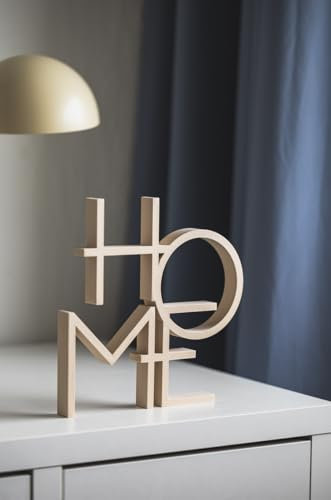 Generisch HOME Line Art – Minimalistische 3D-Deko mit Schriftzug – Moderne Wohndekoration & Geschenkidee (Gold)