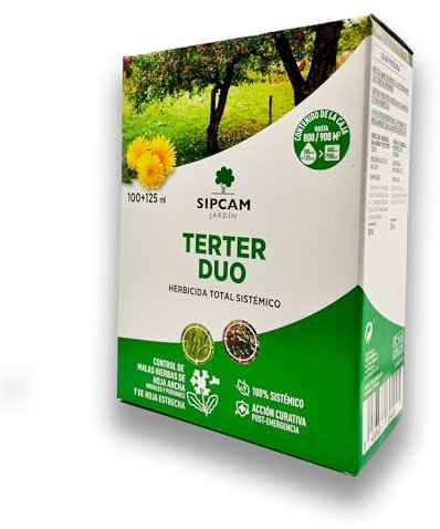 TERTER DUO Herbicida TOTAL para Eliminar Malas Hierbas de Todo Tipo 100ml +125ml para 900 m2 MUY EFICAZ | Solución Total 2 en 1 | Alternativa a Glifosato (Roundup) para 30L de Agua | Nexum Market