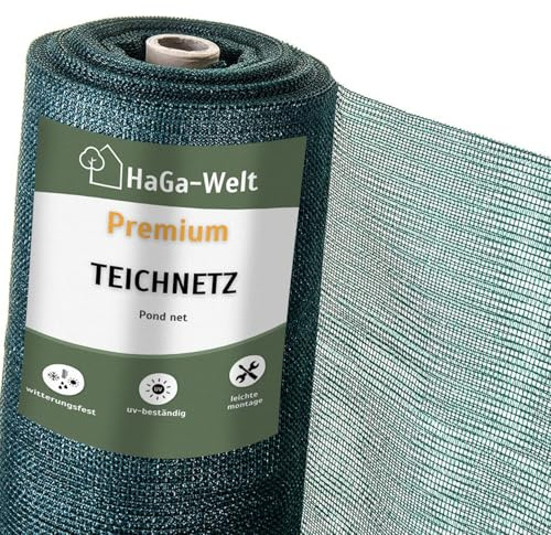 HaGa Premium Teichnetz & Pool Abdecknetz – 2,6 m Breite | 15m Länge | dunkelgrün – UV-beständiges, feinmaschiges Schutznetz für Gartenteich & Gartenpool – zuschneidbar als Laubnetz & Teichzubehör