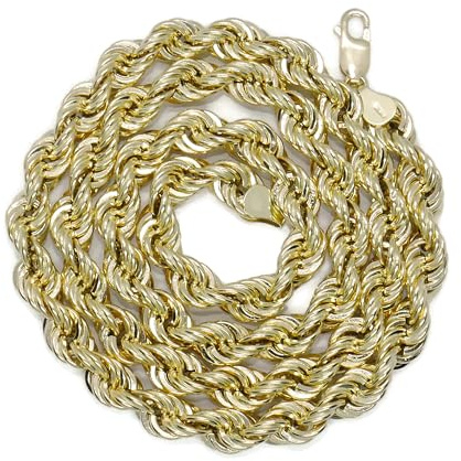 Never Say Never Cordón salomónico de oro amarillo 18k – 7.5 mm de ancho, 60 cm de largo y 27.90 gr de oro puro