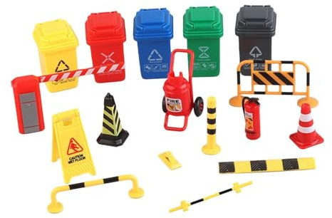 wisoolkic Mini Poubelle de tri colorée pour Un Jeu éducatif et ludique Qui Encourage Les Enfants à Apprendre Le tri des déchets et à Trier Leurs ordures ménagères. , 17 pièces , 15 x 13 x 8 cm