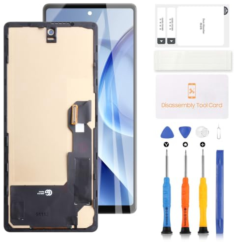 LADYSON INCELL LCD-Bildschirm Ersatz für Google Pixel 6A GX7AS, GB62Z, G1AZG, GB17L mit vorinstalliertem Rahmen, Display-Montageset zur Reparatur fehlerhafter rissiger Bildschirme, kein