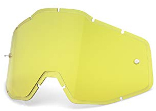 100% Racecraft/Accuri/Strata - HD Anti-Fog Injected Replacement Lens, Yellow, One Size