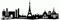 Samunshi® Paris City Skyline Aufkleber Sticker Autoaufkleber Gedruckt - 100x33cm schwarz
