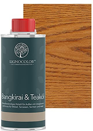 Lignocolor Teaköl | Holzöl für Gartenmöbel und Holz im Außenbereich | schützt und pflegt Holz (250 ml, Teak)