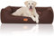 Knuffelwuff Hundebett Lotte aus Velours mit feinem Handwebcharakter XXL 120 x 85cm Braun - abnehmbarer Bezug - waschbar - für große, mittelgroße und kleine Hunde