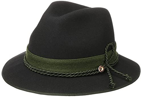 Lodenhut Manufaktur Steiermark Premium Wollhut Trachtenhut Outdoorhut Uni Made in EU Damen Herren Sommer Winter schwarz 60 cm