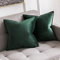 MIULEE 2er Set Samt Kissenbezug Flansch Kissenhülle Dekorative Sofakissen Dekokissen Umwickelte Kante Kissenbezüge Zierkissenbezug für Sofa Wohnzimmer Schlafzimmer 60x60 cm Dunkelgrün