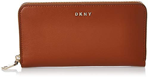 DKNY Women's Bryant Zip Around Bi-Fold Wallet, Caramel