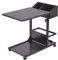 soges Beistelltisch Pflegetisch Hochverstellbarer Computertisch Laptoptisch PC Notebook Tisch Laptopständer Notebookständer mit Rollen und Stauraum für kleinen Artikeln,Schwarz