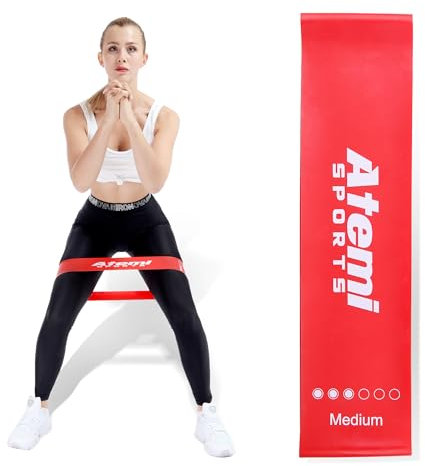 Fitnessband [EXTRA BREIT] | Übungsband für Po, Beine, Hüfte | Widerstandsbänder für Frauen oder Männer (#3 Rot/Mittel)