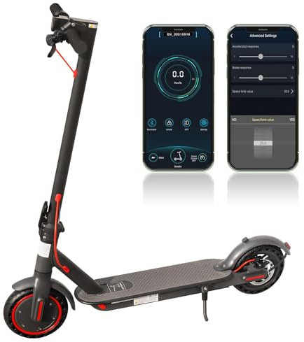 AOVOPRO Monopattino Elettrico diIndicatori di Direzione, Motore da 350W, Autonomia di 30-35 km, Velocità Massima 25 km/h, 3 Impostazioni di Velocità, Controllo App (ES80-350W-10.5AH-35km)