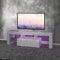 ML-Design TV Lowboard aus Holz mit LED-Beleuchtung und Glasregal für Fernseher, Modernes Fernsehtisch, 130x49x45cm, Weiß, Griffloses Design, Fernsehschrank TV-Möbel TV-Schrank TV-Regal, für Wohnzimmer