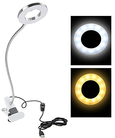 Restokki Leselampe Bett LED-Lampe, USB-Make-up-Lampe mit Klemme Beauty-Tischlampe für Microblading-Augenbrauen/Eyeliner