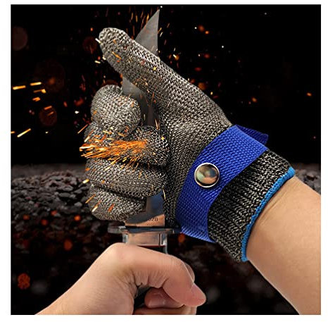 Anti-cut Gloves Cut-resistant Gloves, Metal Gloves For Safe Work, For Butcher/Cook/Peeling Oysters/Mandolin Slices, 2 PCS (Size : XXL/27.5CM)