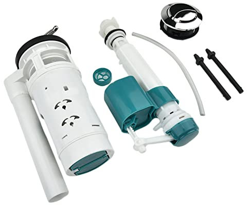 DAZZLEEX Cistern Toilet Fill Parts Water Drain Flush Valve Button Set Repair Fittings Fit for Cistern height 18-24cm