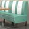 GGMMÖBEL American 1 | Dinerbank | B:H 180 x 103 cm | Gestreift | Türkis | Leder | American Diner Möbel, American Dinerbank
