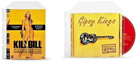 3L DVD Hüllen mit Ringbuch Löcher zur DVD-Filme Aufbewahrung – 100 Stück - 162 x 188 mm & CD Hüllen für Aufbewahrung - CD Hüllen Plastik mit Ringbuch-Löcher - 100 Stück, 162 x 127 mm.