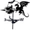 Wetterhahn fürs Dach Wetterhahn Metall Outdoor Metall Weather Weather Vane Steel Weathervane Retro Bauernhof Szene Vane Und Dragon Black