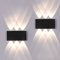 FUPE 2 Stücke Wandleuchte Aussen/Innen LED Wandlampe Außen 12W 1200LM Wandbeleuchtung Up and Downlight IP65 Wasserdichte moderne Aluminium Scheinwerfer Wandleuchten(schwarz 3000K warmes Licht)